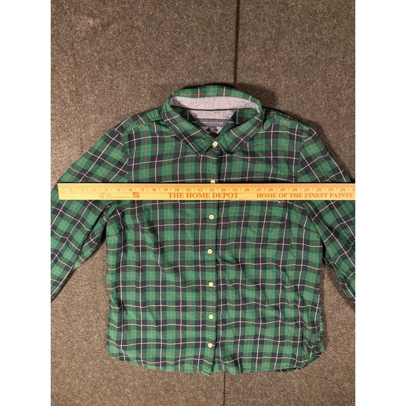 Tommy Hilfiger Men's Green Plaid Long Sleeve Button Up Shirt Size L - Picture 5 of 8